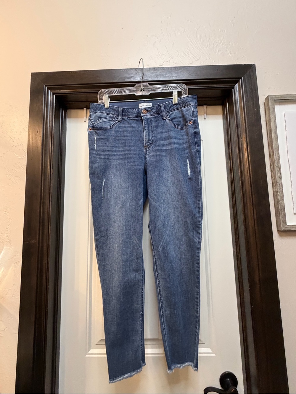 Gibson Latimer Medium Blue Skinny Jeans with Subtle Distress